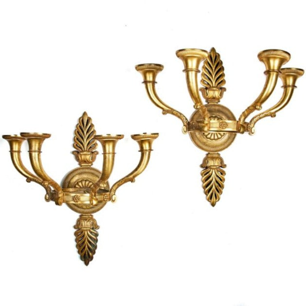 Pair of Ormolu Mid Century Wall Lights