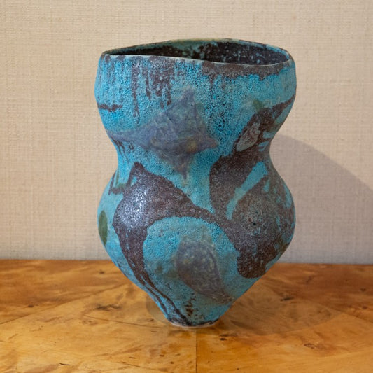 A DOUBLE-GOURD SHAPRED VASE BY JULIAN KING SALTER