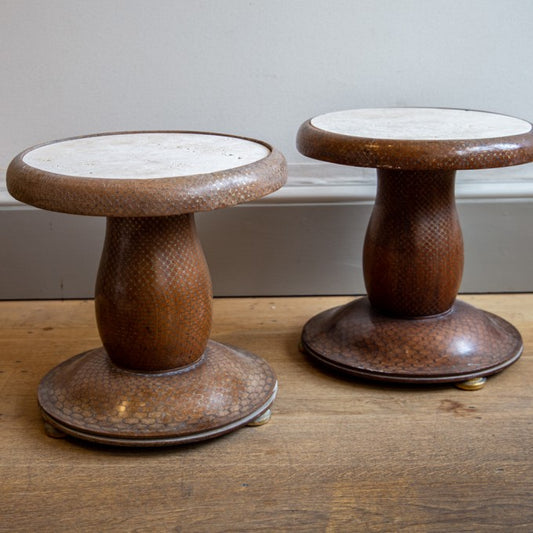 A PAIR OF INDIAN LOW TABLES