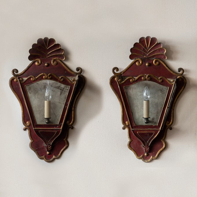 A PAIR OF SPANISH WALL LANTERNS