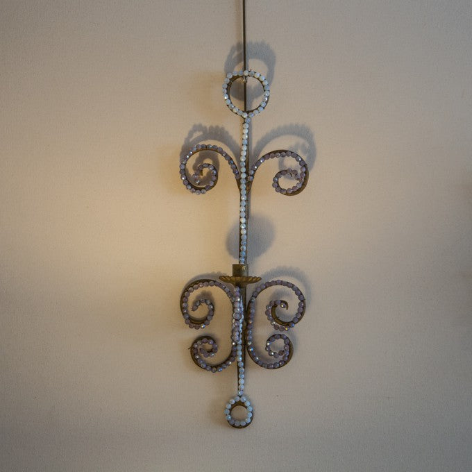A PAIR OF BEADED FRENCH APPLIQUES