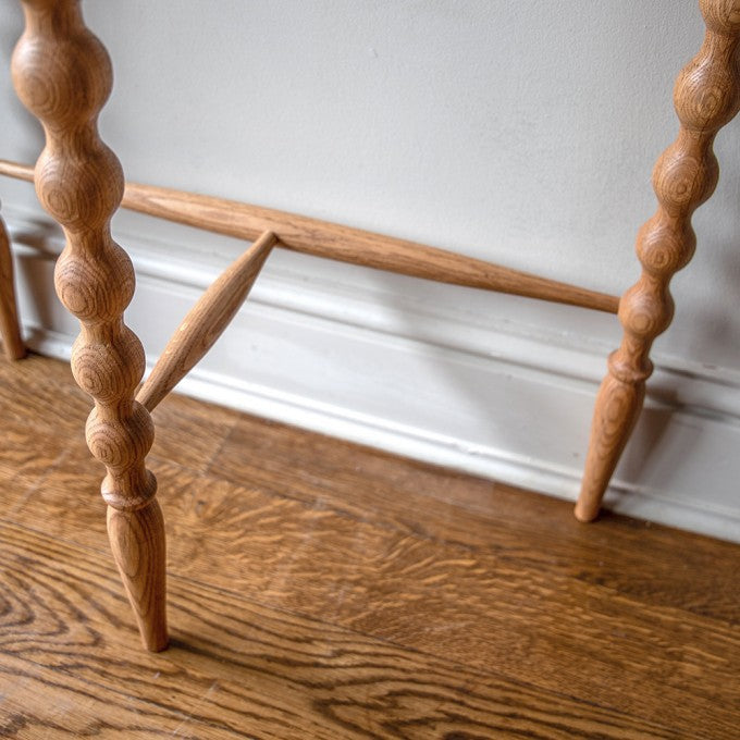 A PAIR OF MODERN BOBBIN LEGGED SIDE TABLES