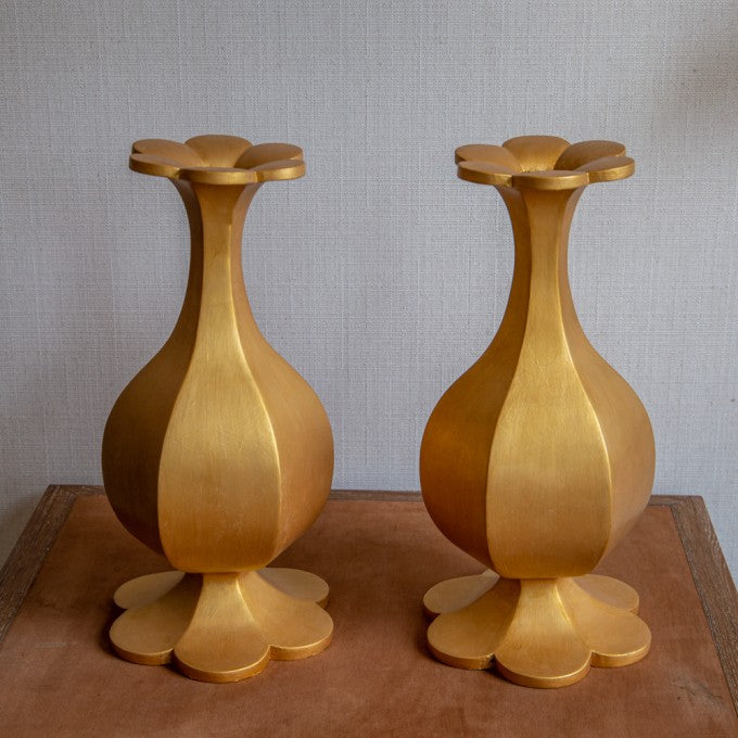 Pair of Gilt Baluster Lamp Bases