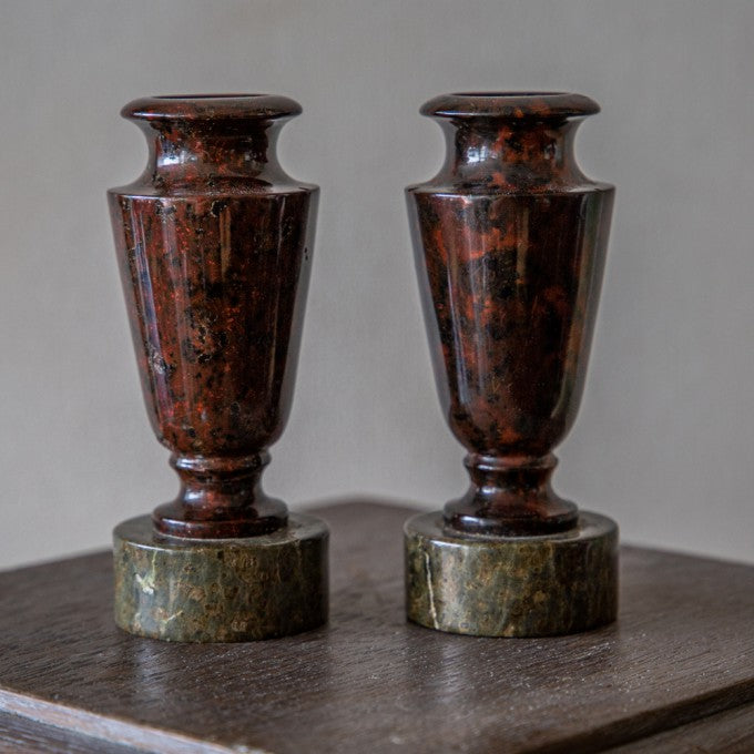Pair of Small Marble Vases