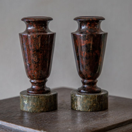 Pair of Small Marble Vases