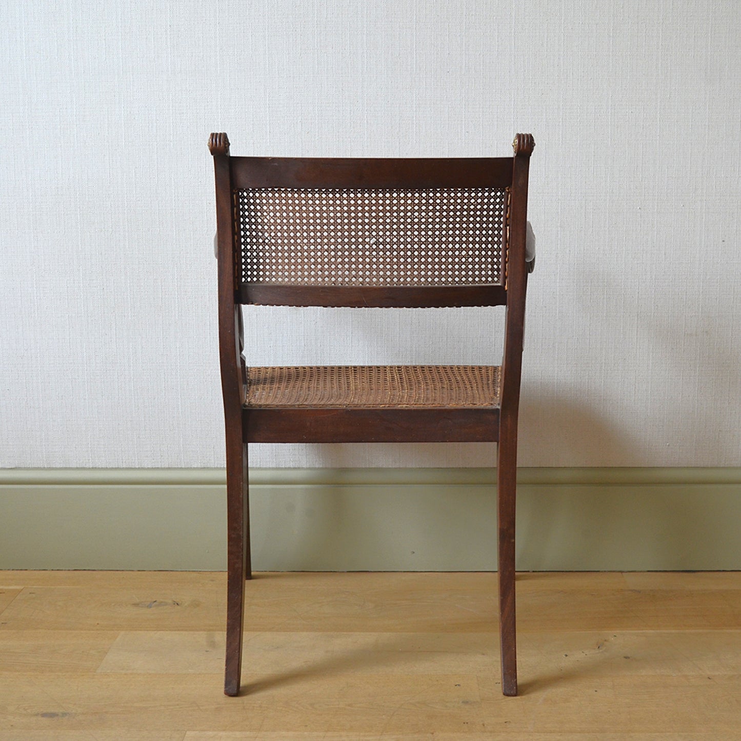 Pair of Mahogany Open Arm Carver Chairs