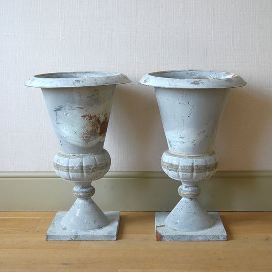 Pair of Large Metal Planters