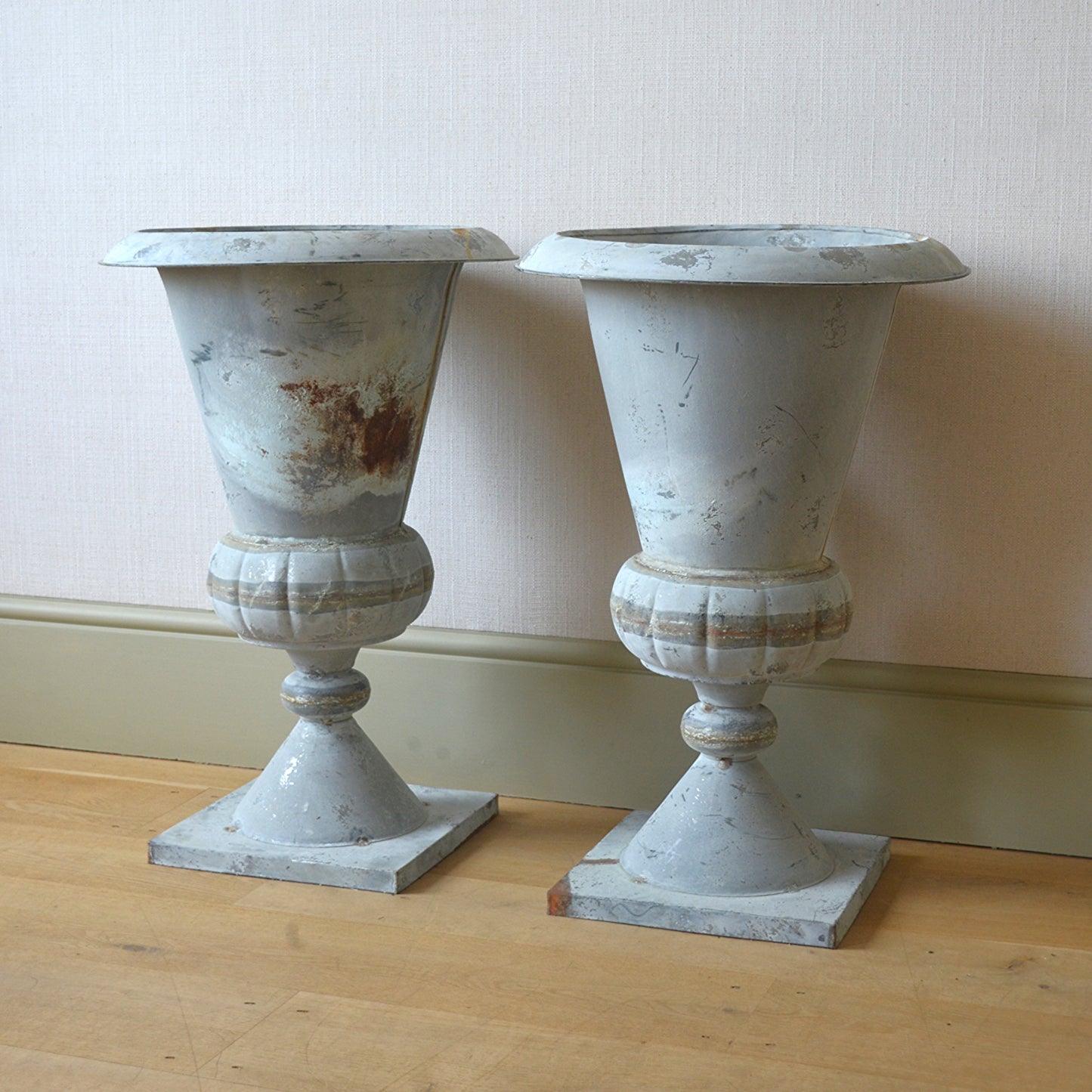 Pair of Large Metal Planters