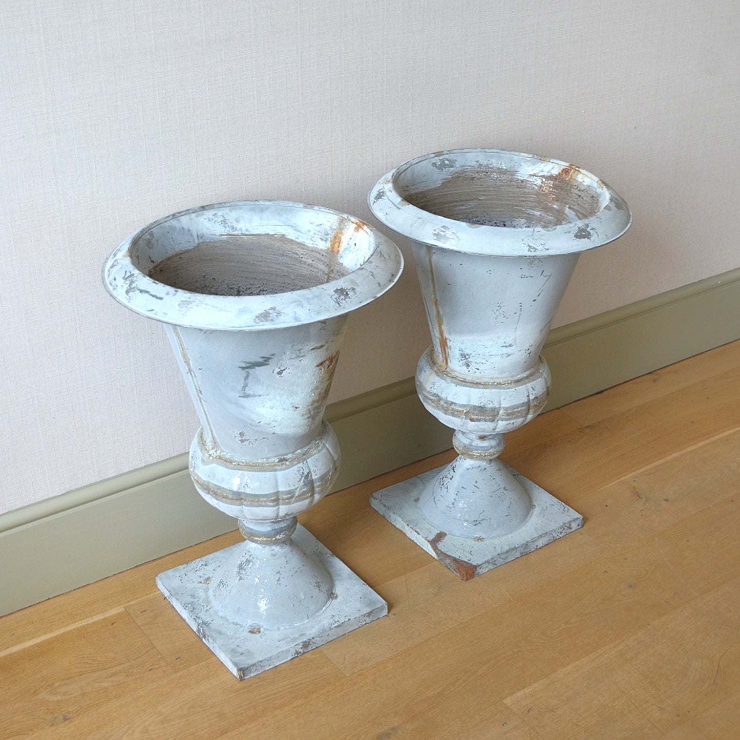 Pair of Large Metal Planters