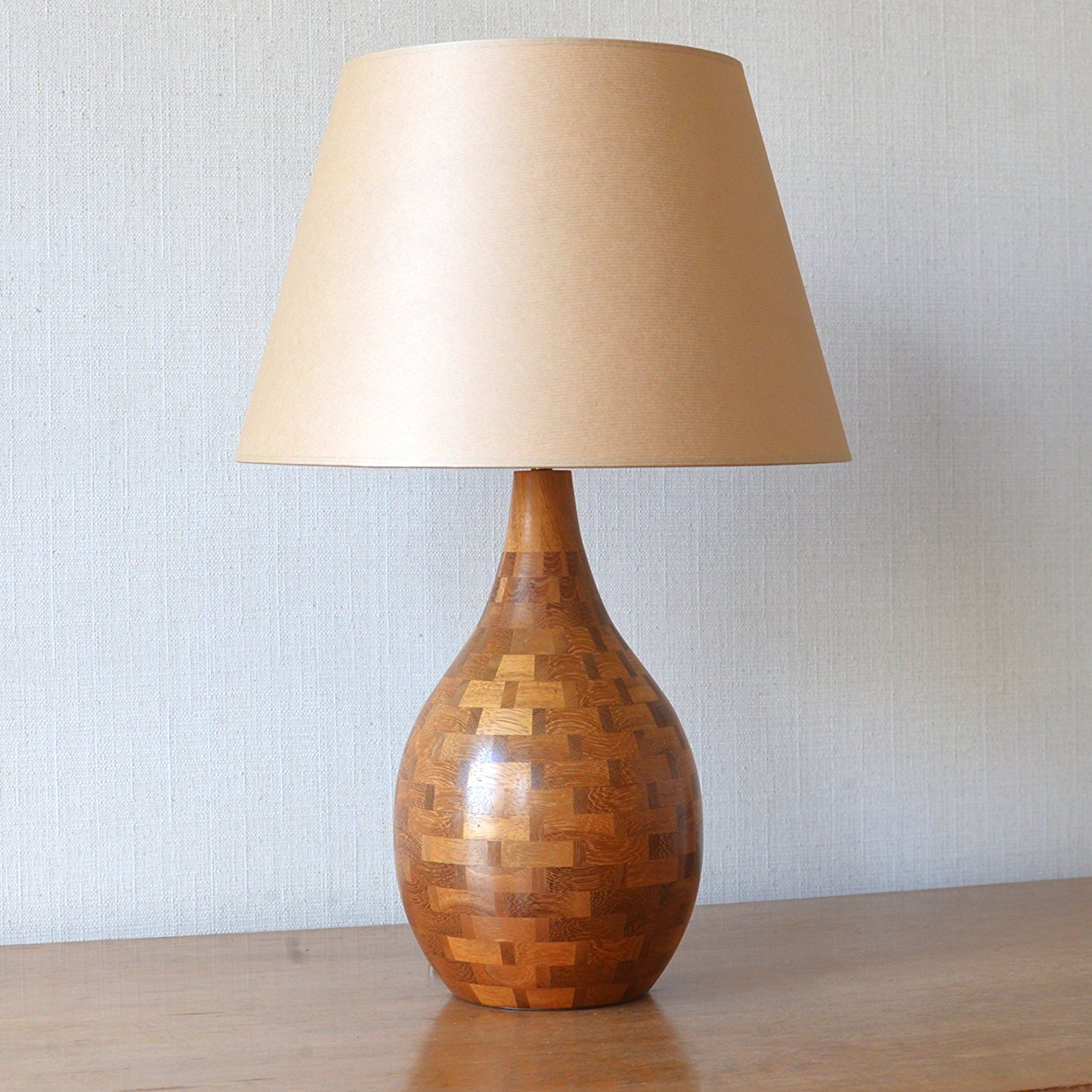 Walnut Parquetry Table Lamp