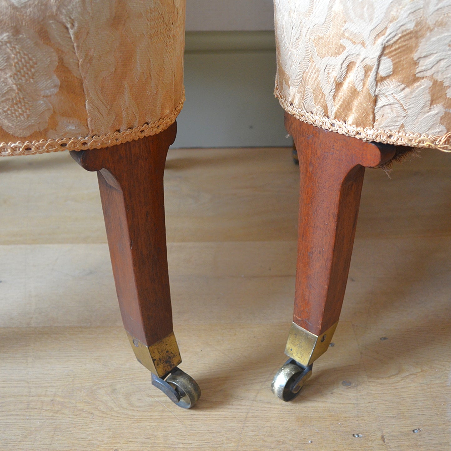 Unusual Pair of Mahogany Low Side Chairs