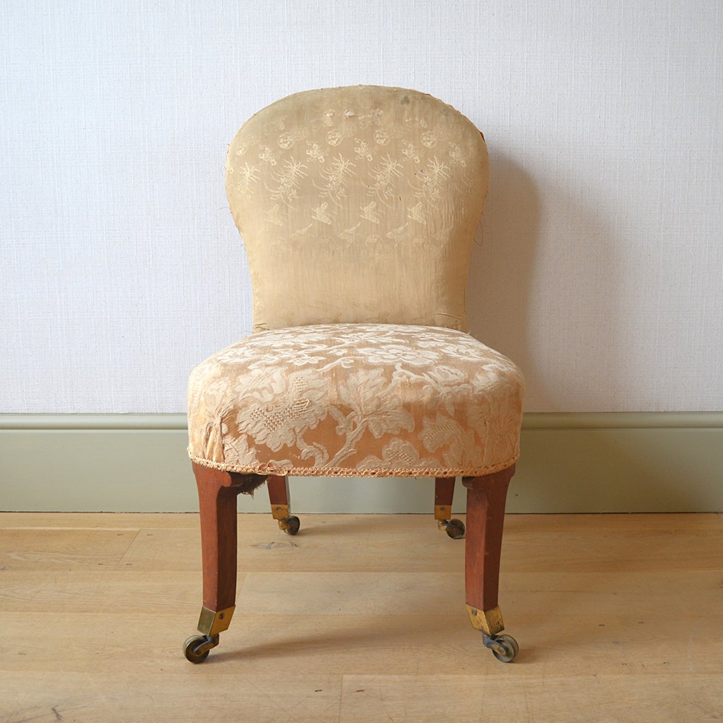 Unusual Pair of Mahogany Low Side Chairs