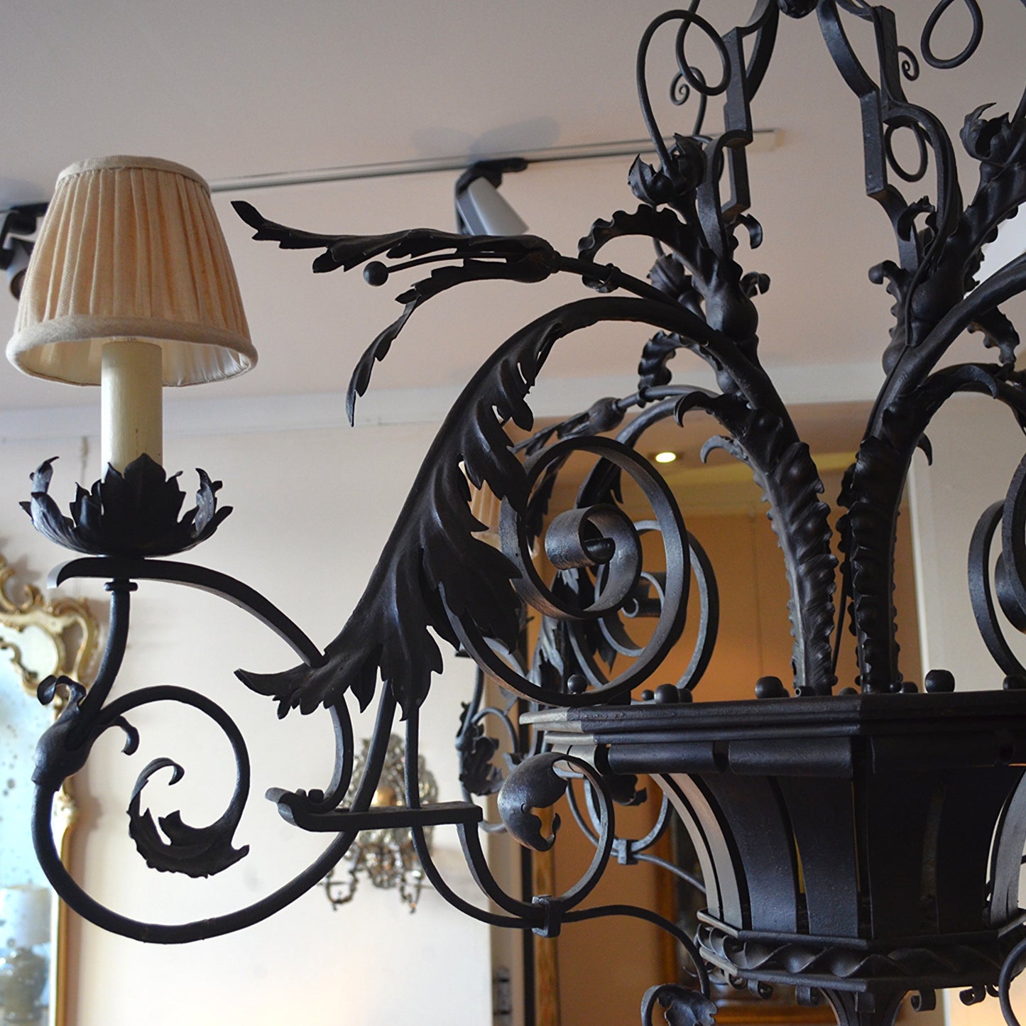 Bronzed Metal Chandelier