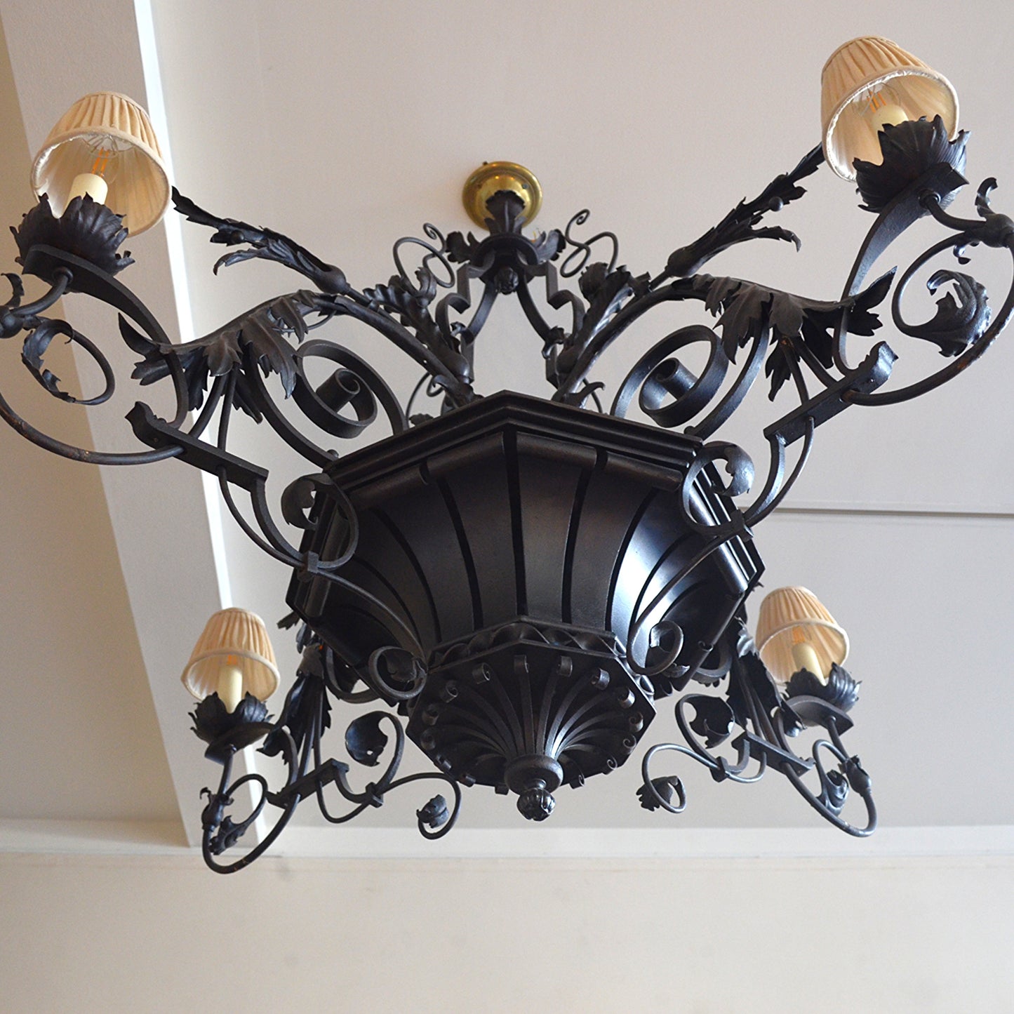 Bronzed Metal Chandelier