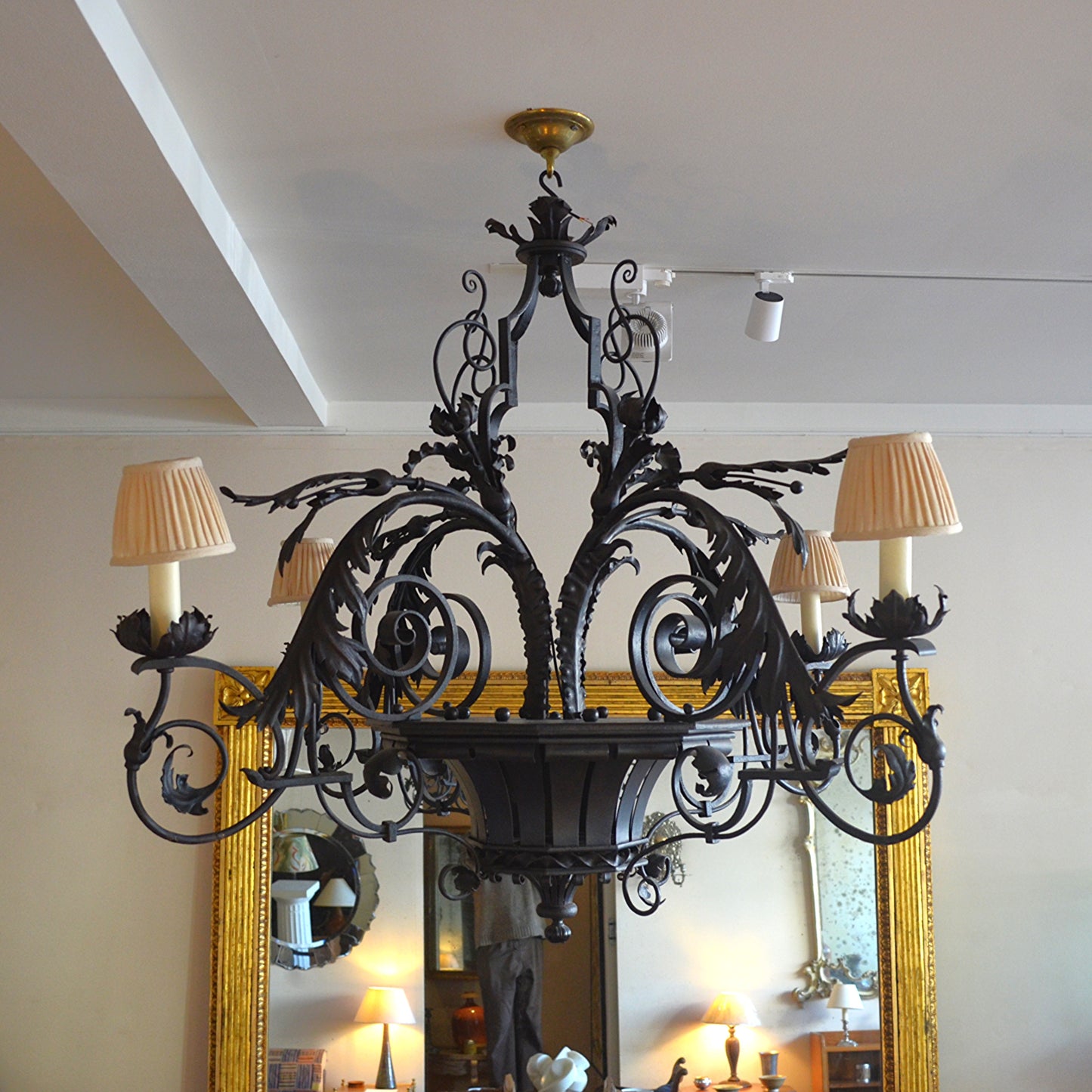 Bronzed Metal Chandelier