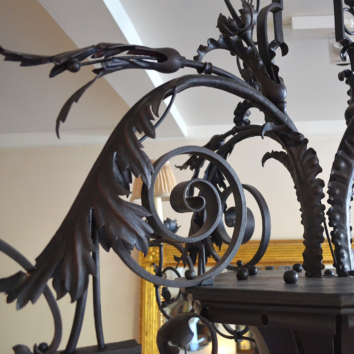 Bronzed Metal Chandelier