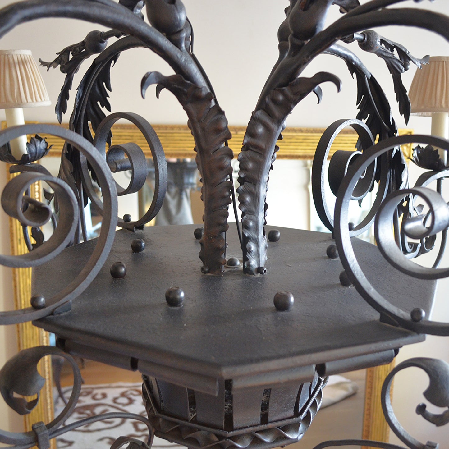 Bronzed Metal Chandelier