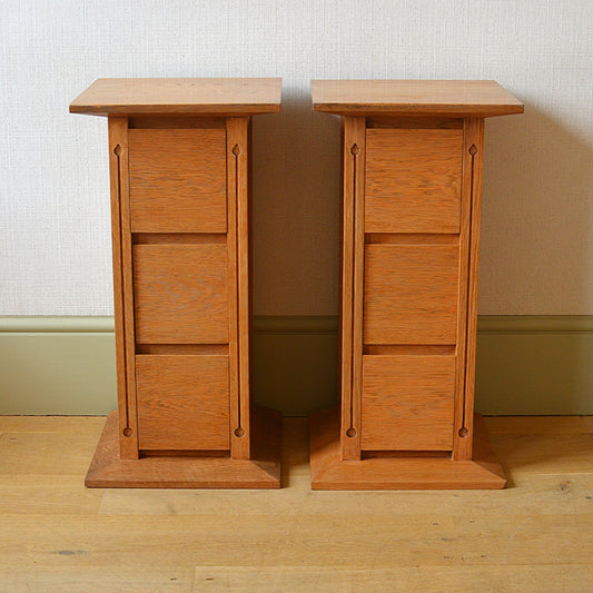 Pair of Arts and Crafts Stickley Oak Bedside Drawers