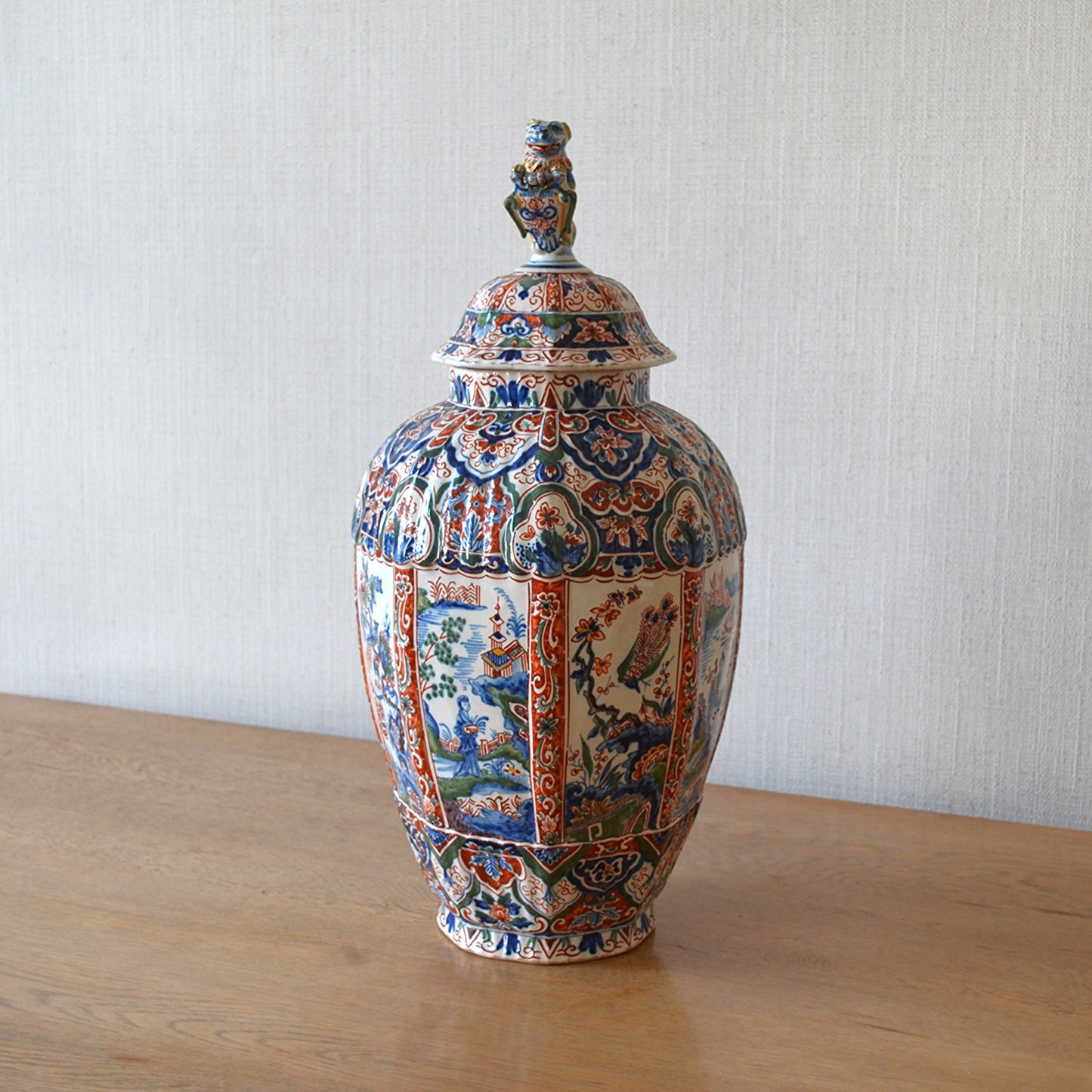 Imari Lidded Delft Vase