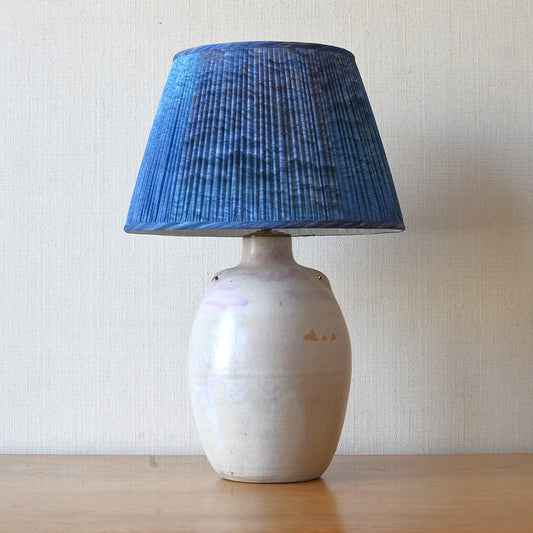 Pottery Table Lamp with Pale Pink Glaze