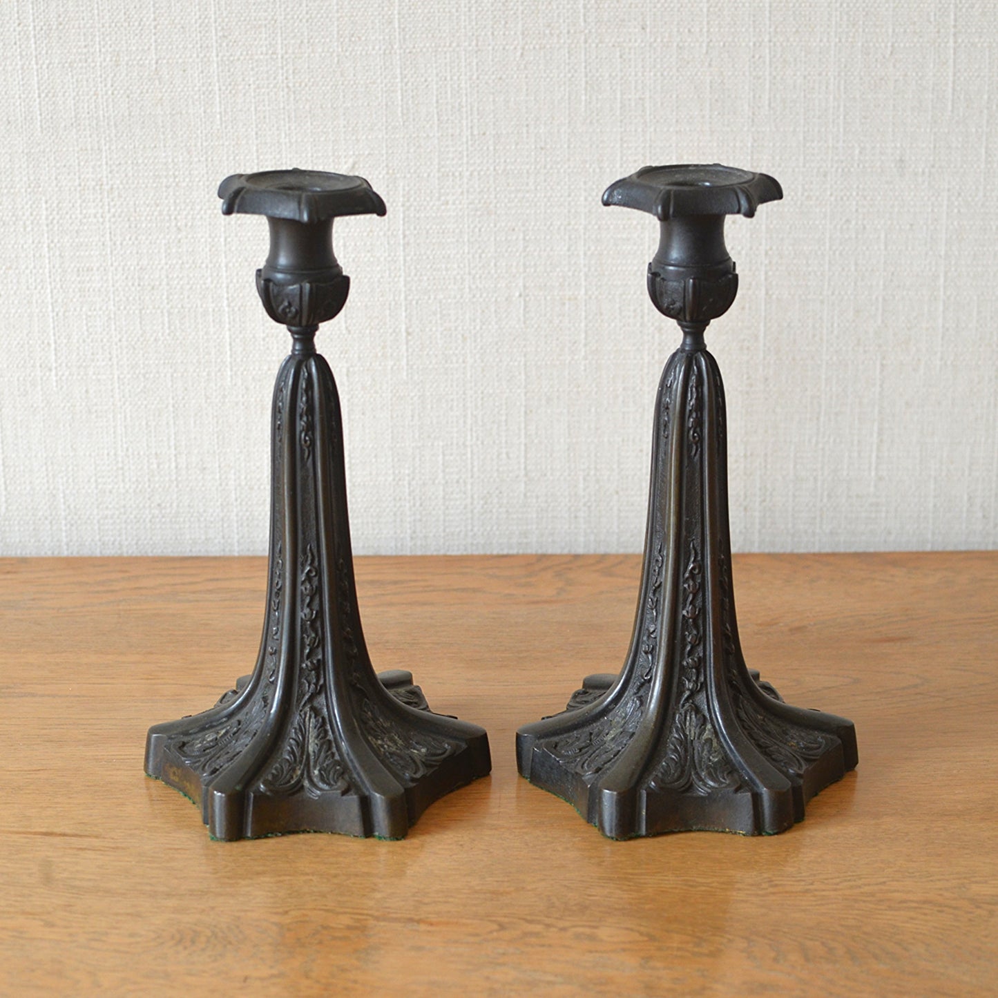 Pair of Bronze Candlesticks