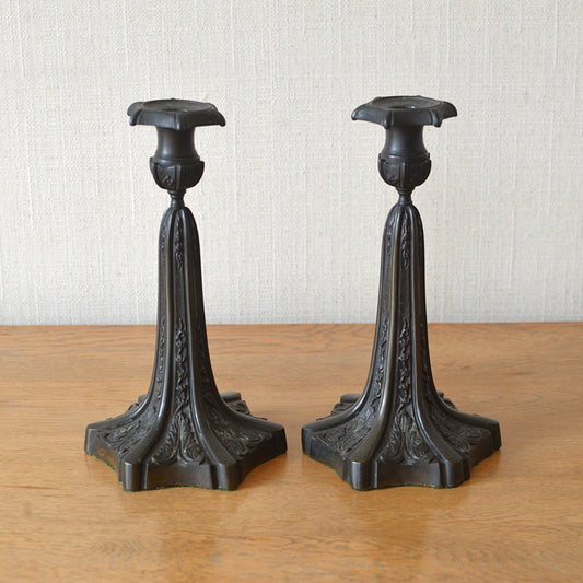 Pair of Bronze Candlesticks