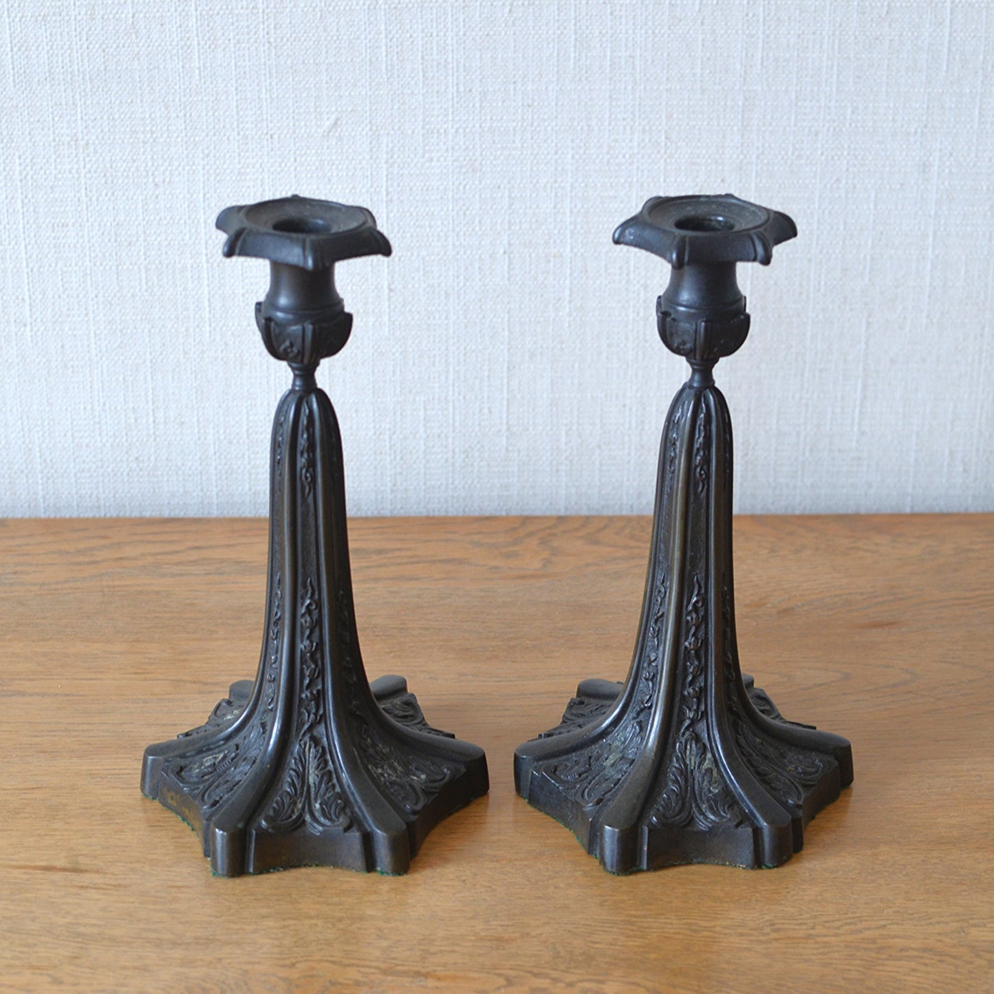 Pair of Bronze Candlesticks