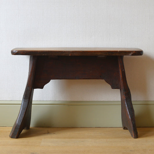 Carved Elm Side Table