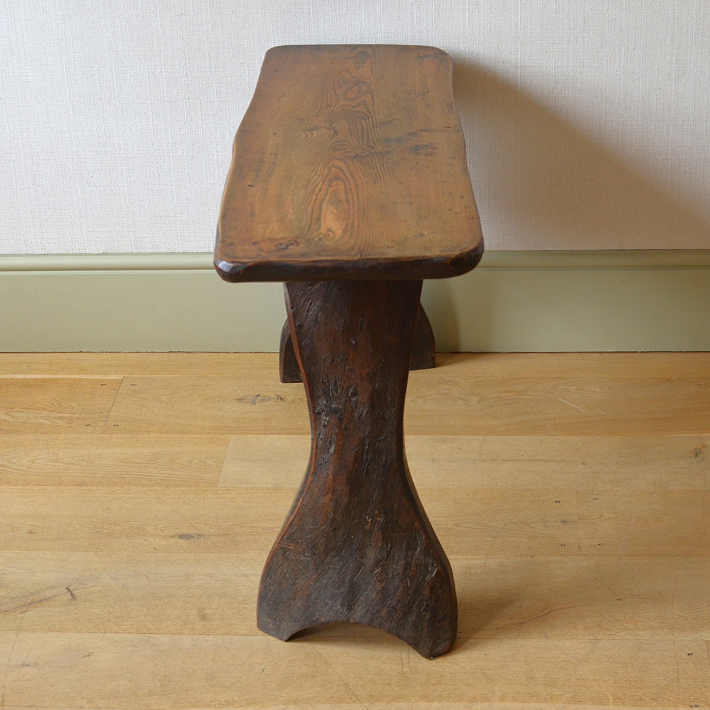 Carved Elm Side Table
