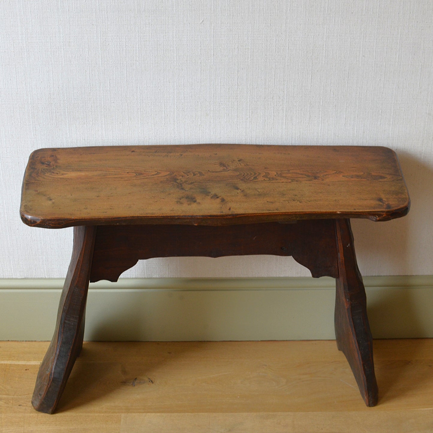 Carved Elm Side Table
