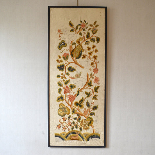 Large Crewelwork Wool Panel