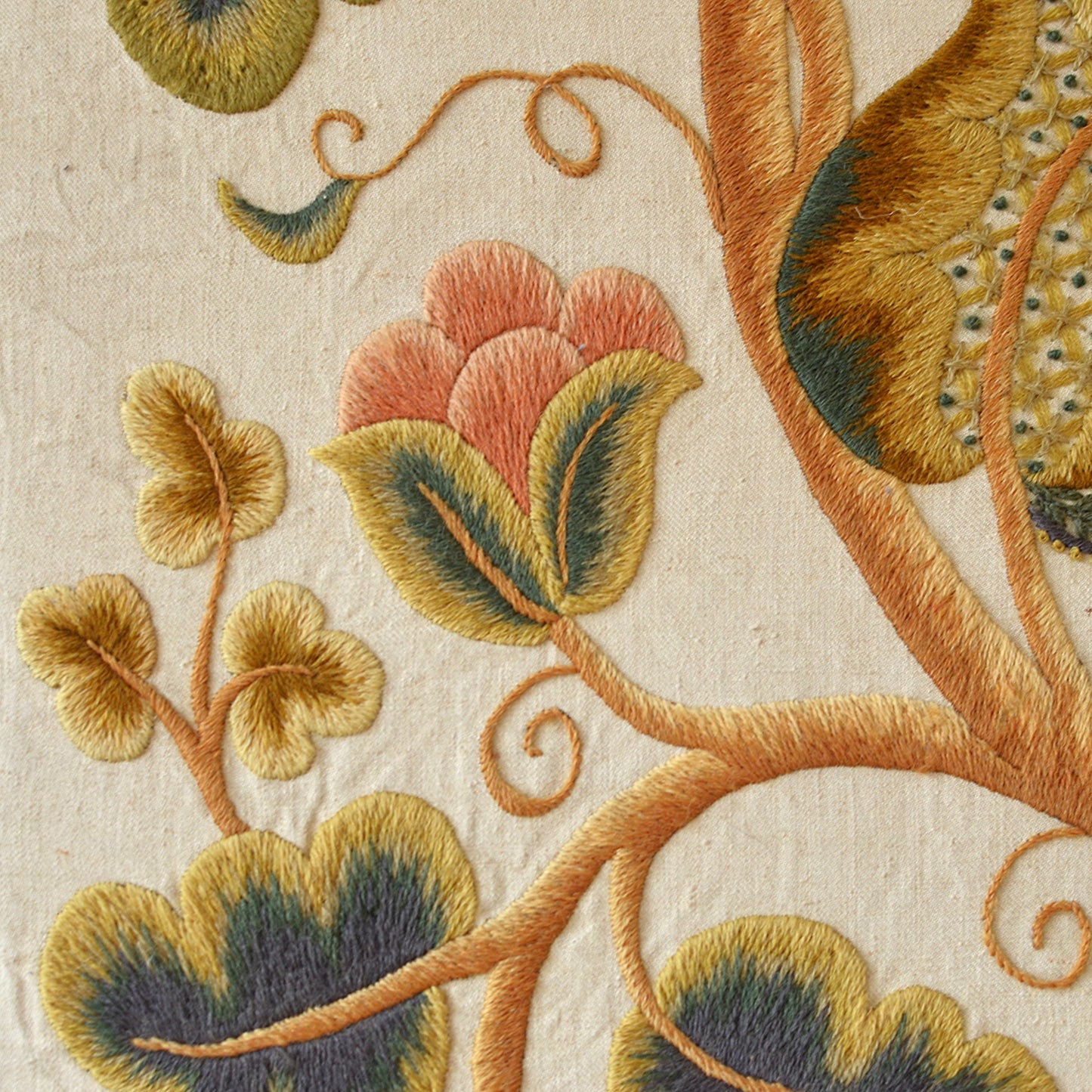 Large Crewelwork Wool Panel