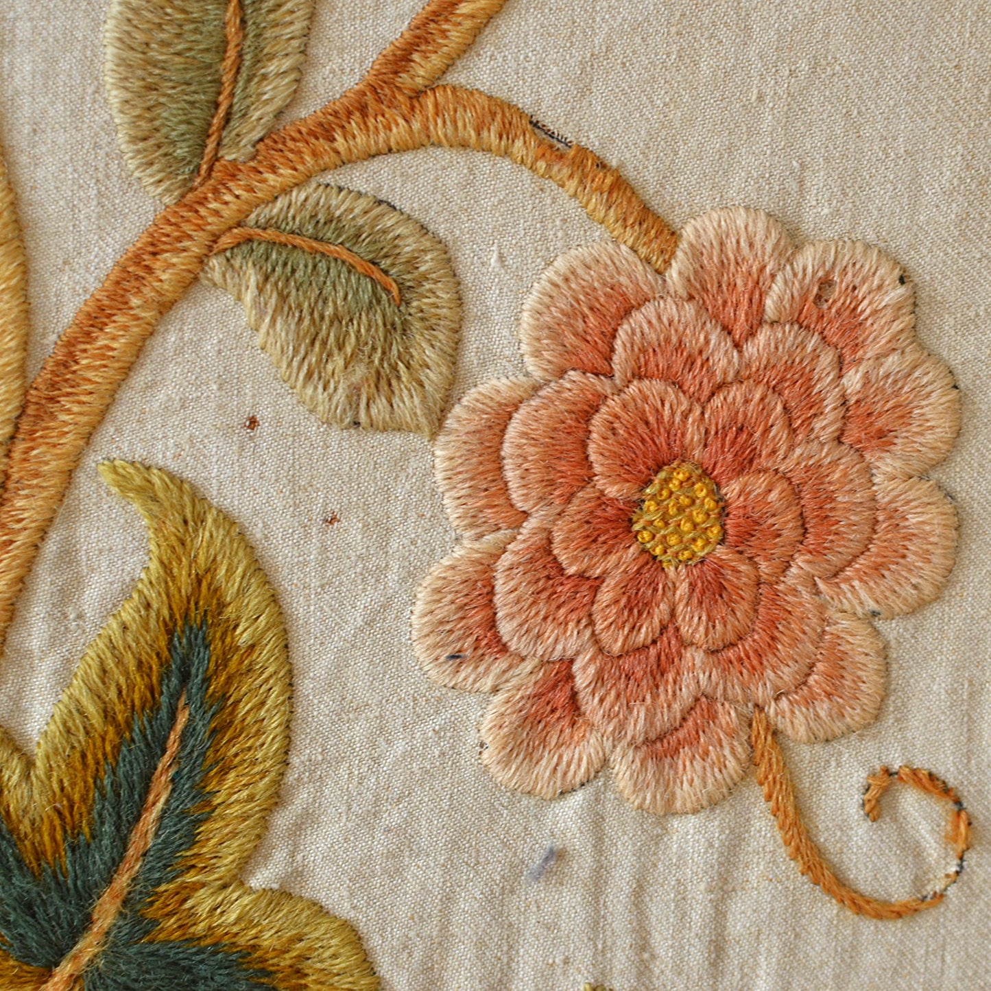 Large Crewelwork Wool Panel