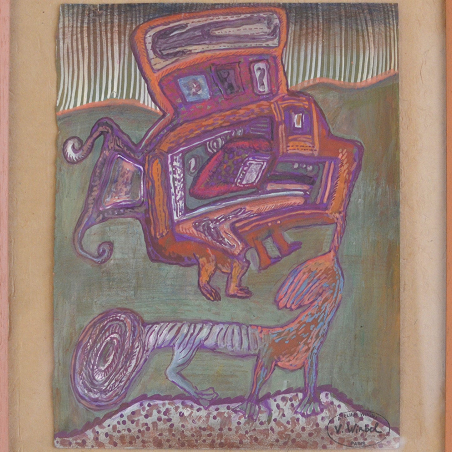 Abstract Painting by Véronique Wirbel (1950-1990)