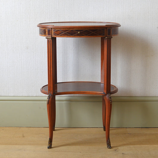English Two Tiered Marquetry Table