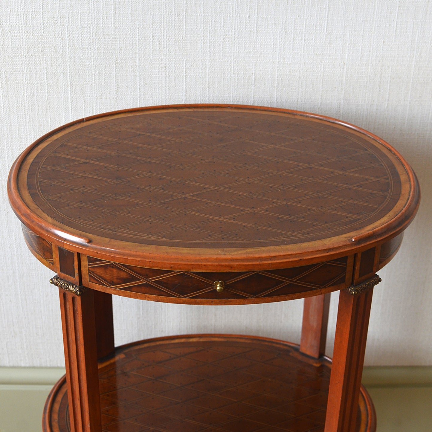 English Two Tiered Marquetry Table