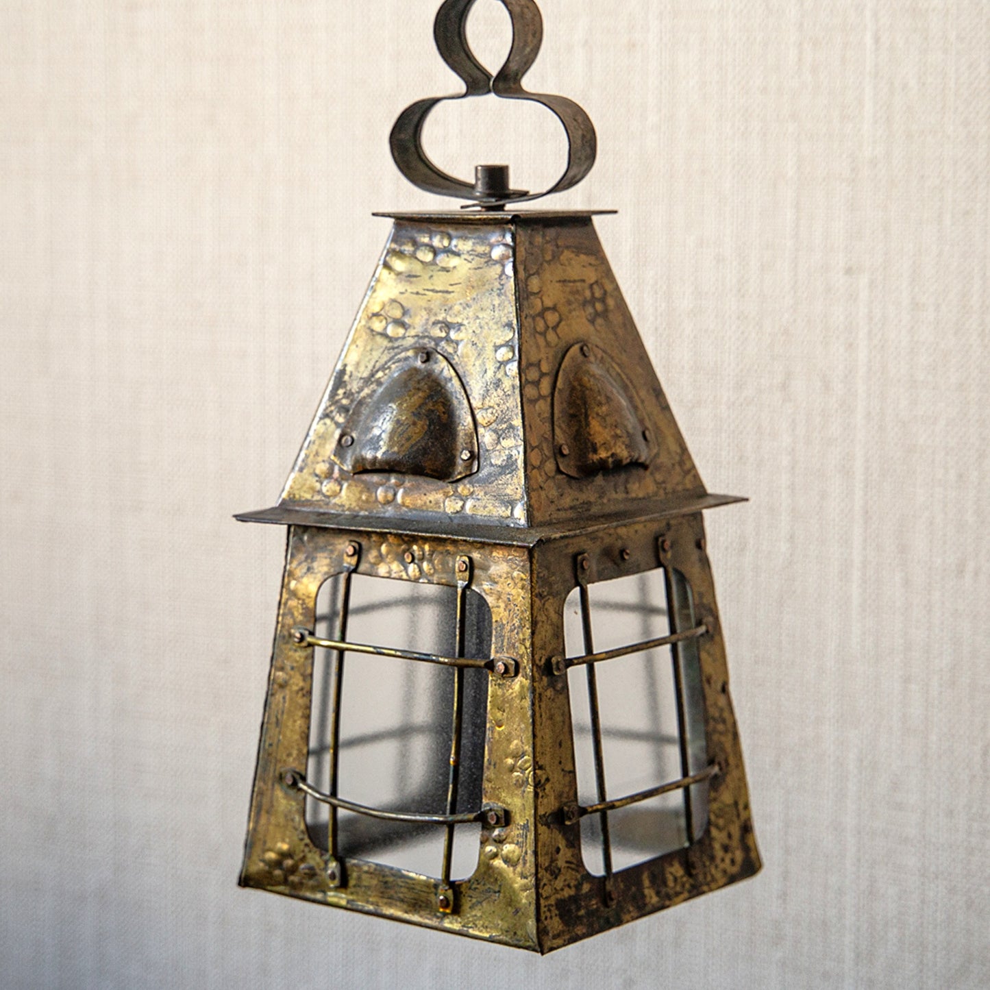 Arts & Crafts Square Brass Lantern