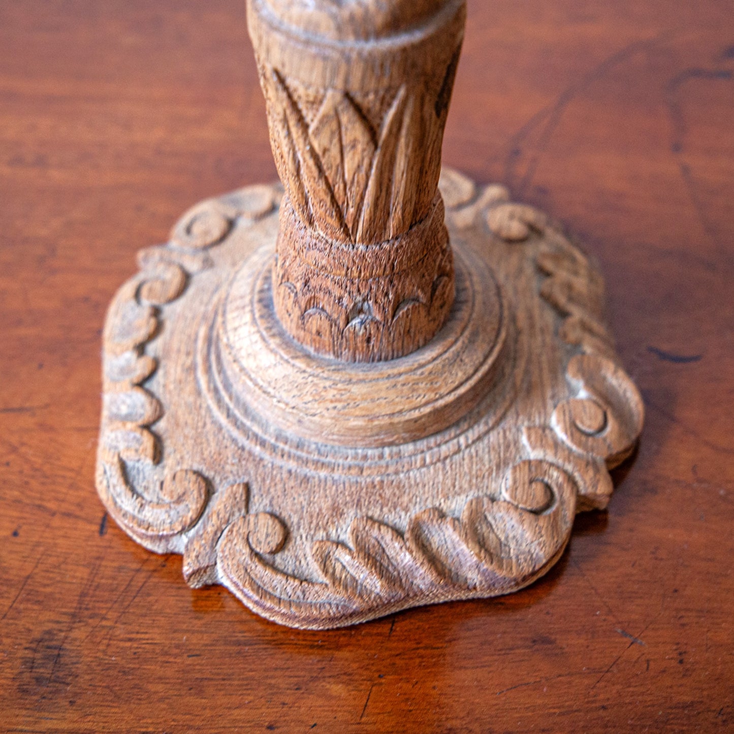 Pair of Faded Oak Candlesticks