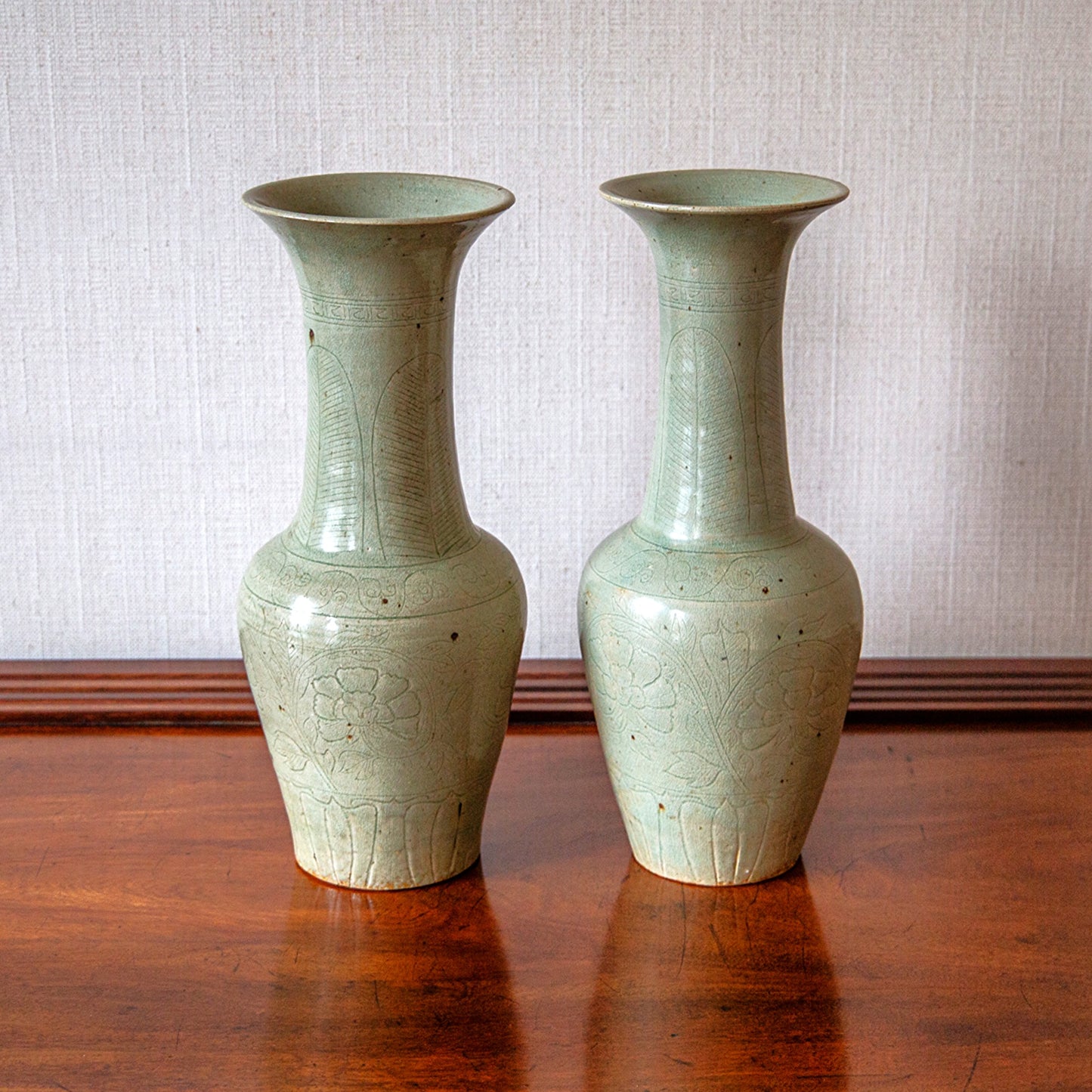 Pair of Celadon Vases