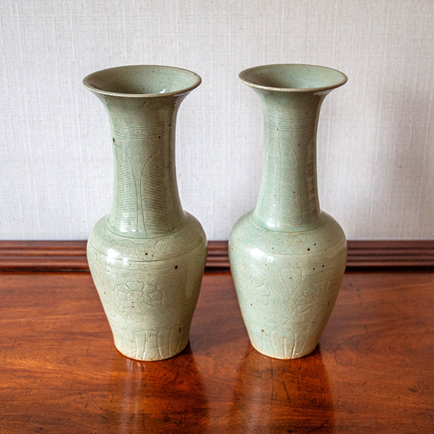 Pair of Celadon Vases