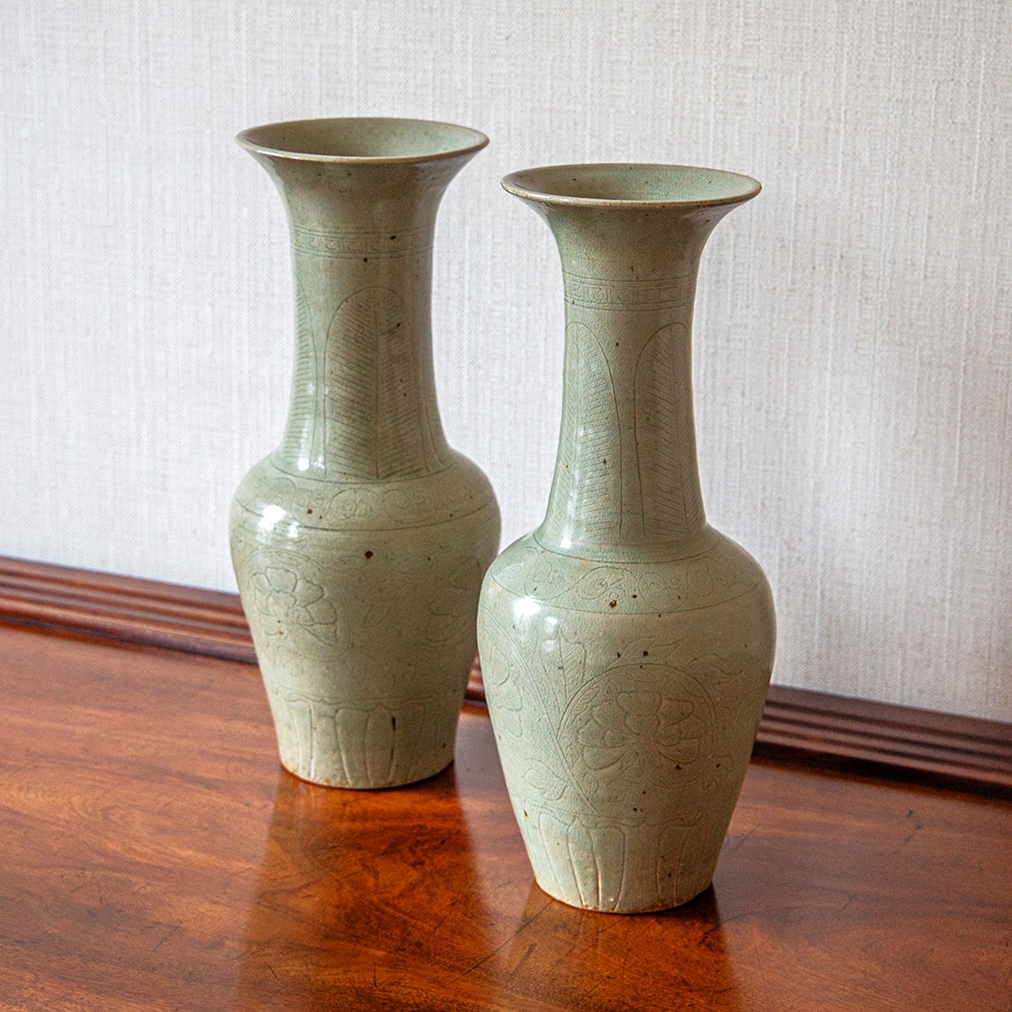 Pair of Celadon Vases