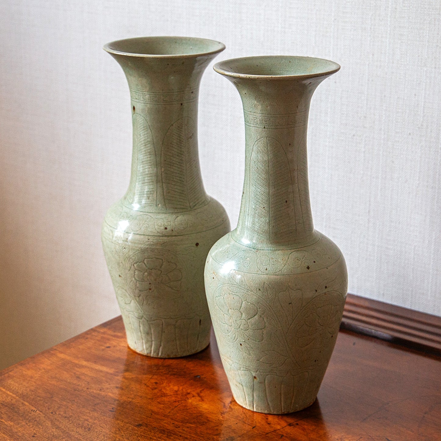 Pair of Celadon Vases