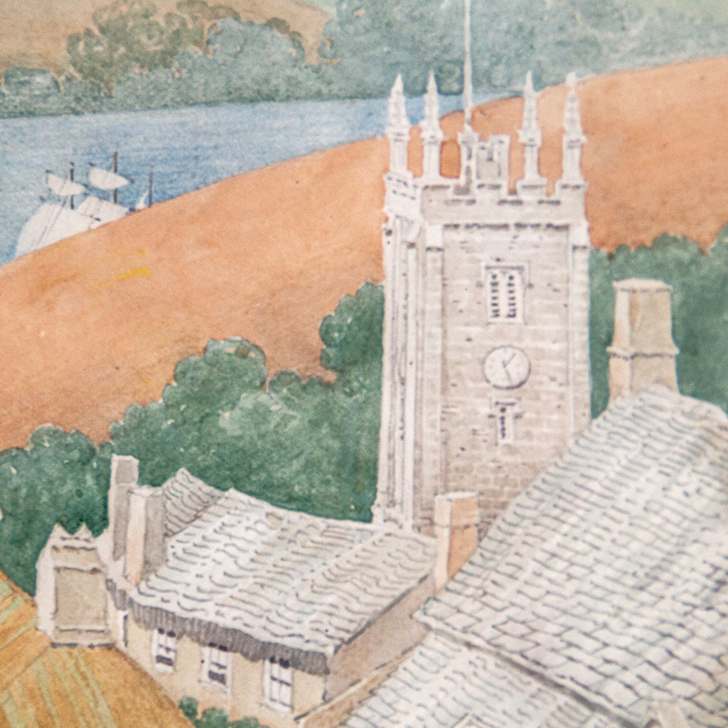 Watercolour Landscape Painting by Albert E. Newcombe (1864-1945)