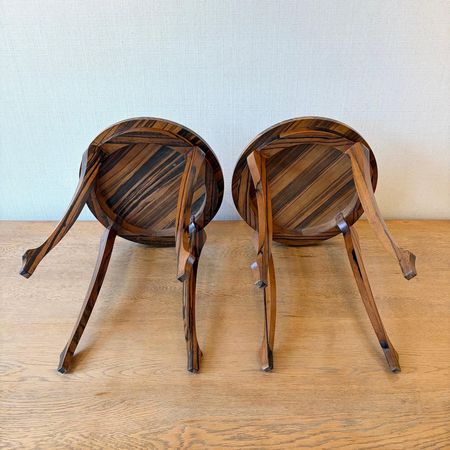 Pair of French Side Tables in Macassar Ebony, Early 20th Century