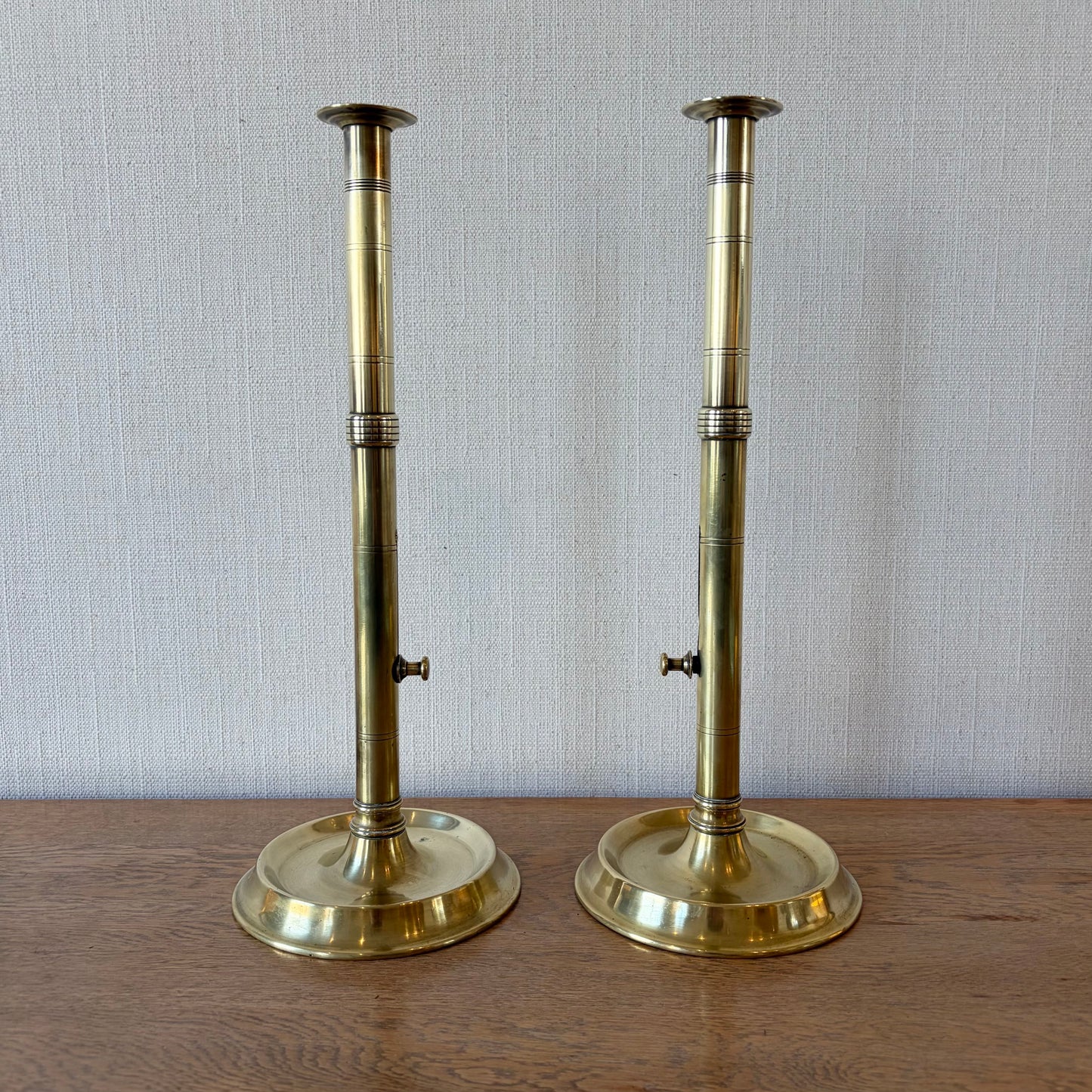 Pair of George III Brass Pulpit Candlesticks, c.1770–1800
