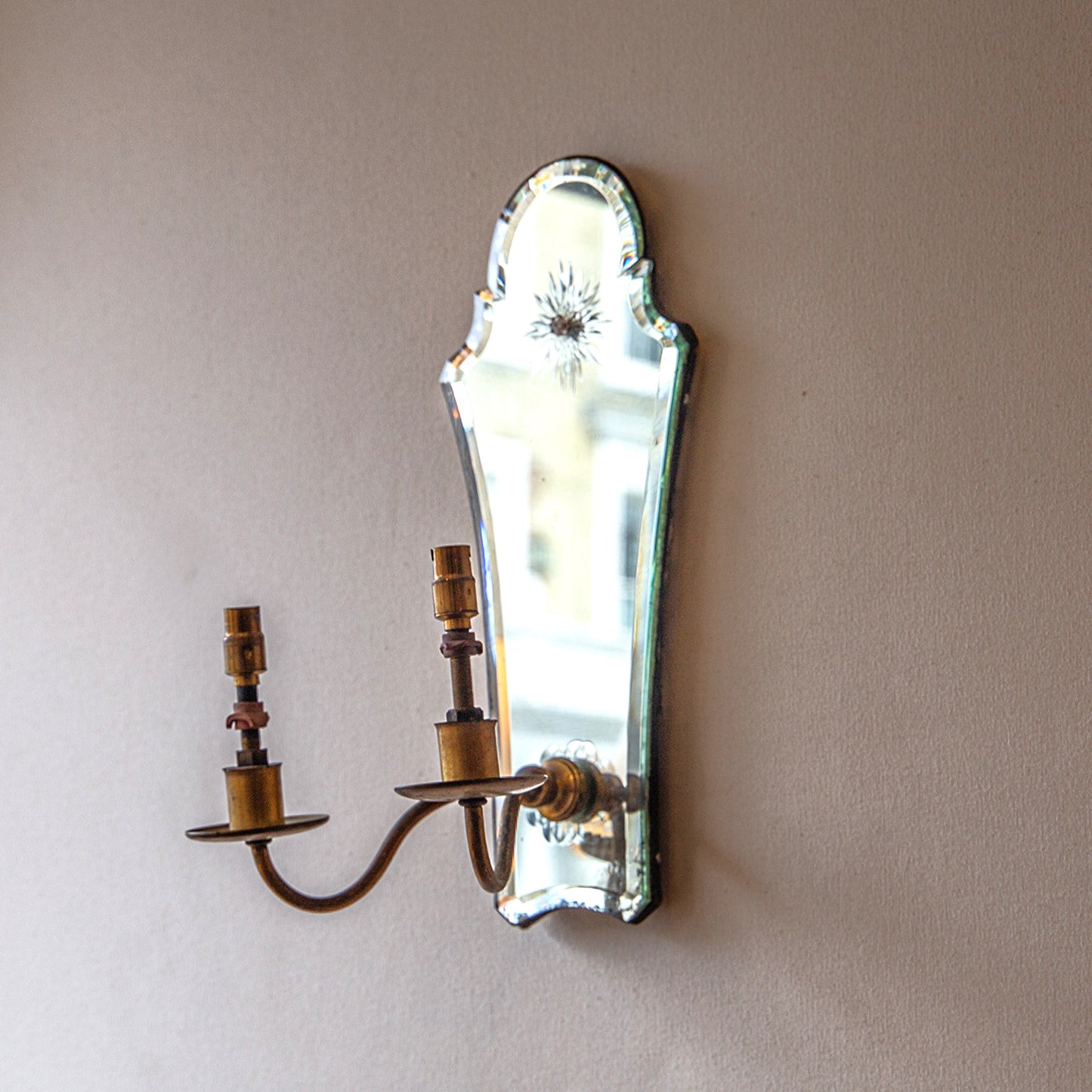 Pair of Mirrored Wall Lights