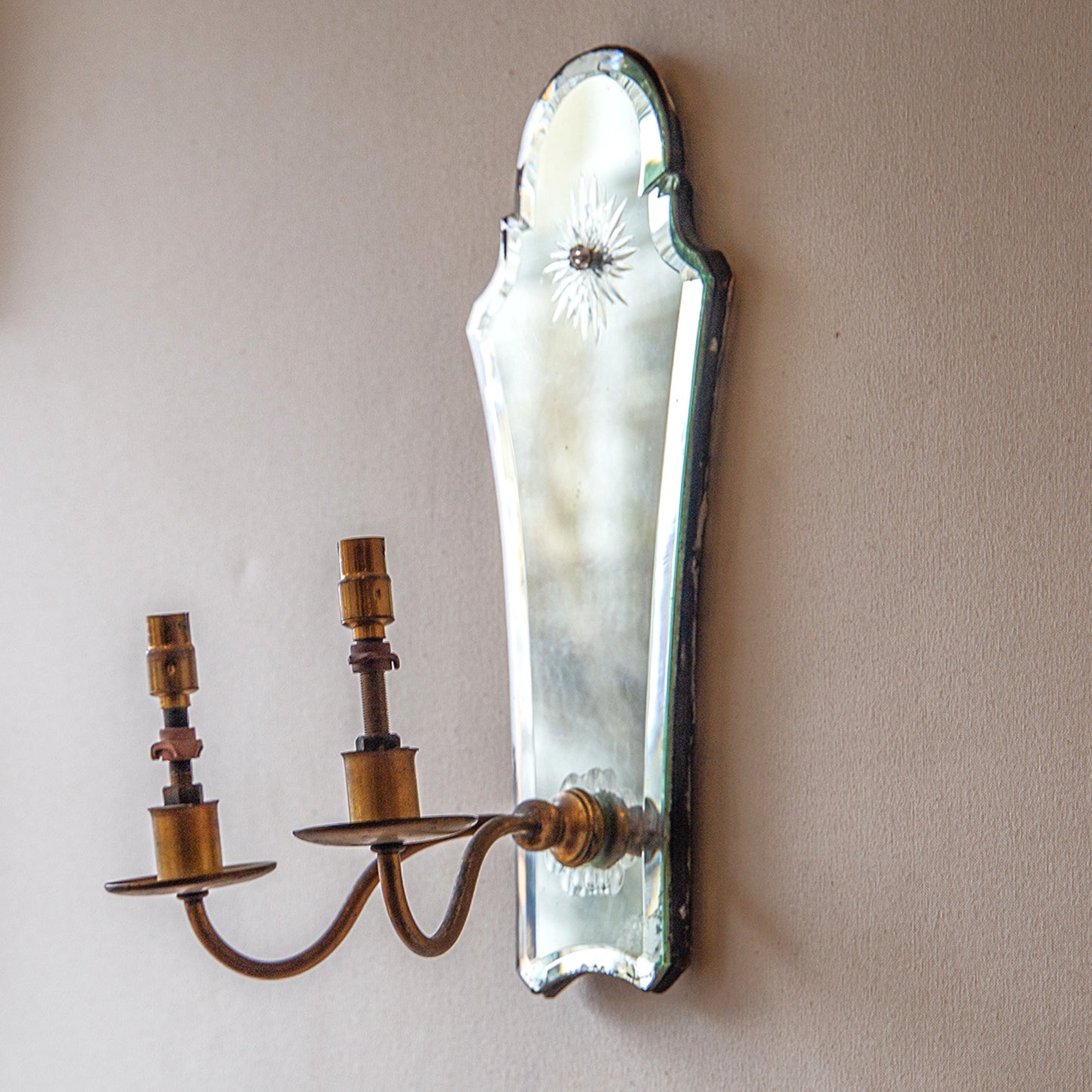 Pair of Mirrored Wall Lights