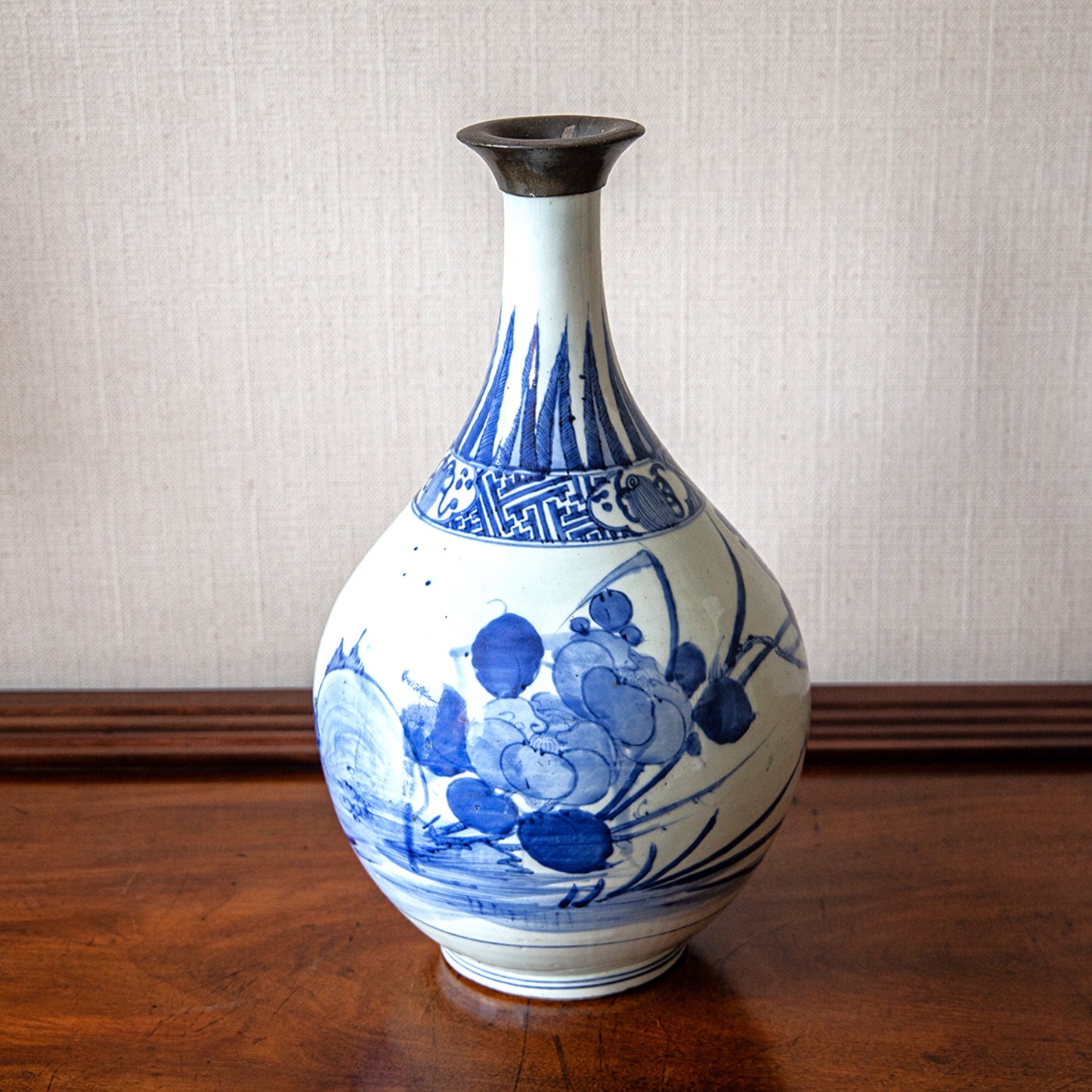 Large Japanese Arita Bottle Vase