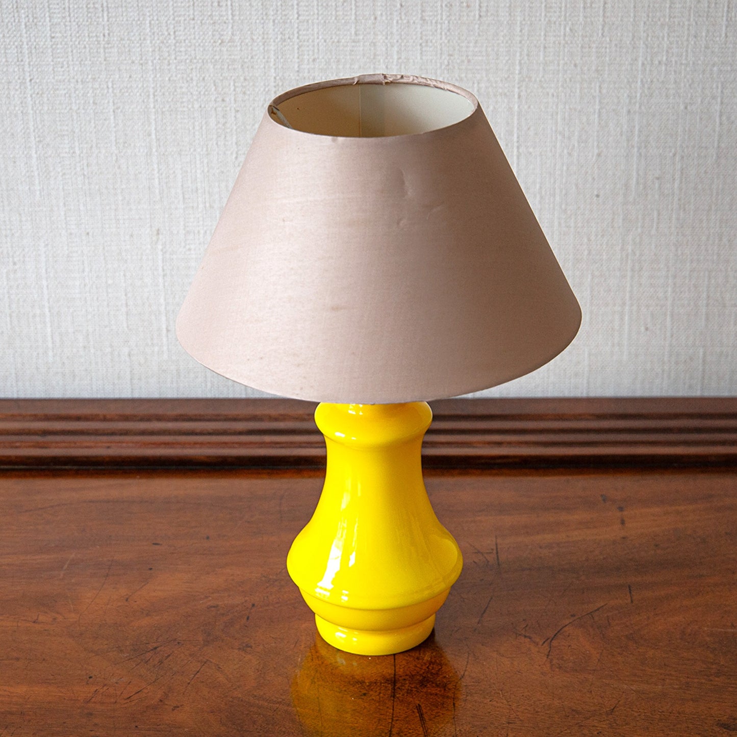 Small Yellow Glass Table Lamp