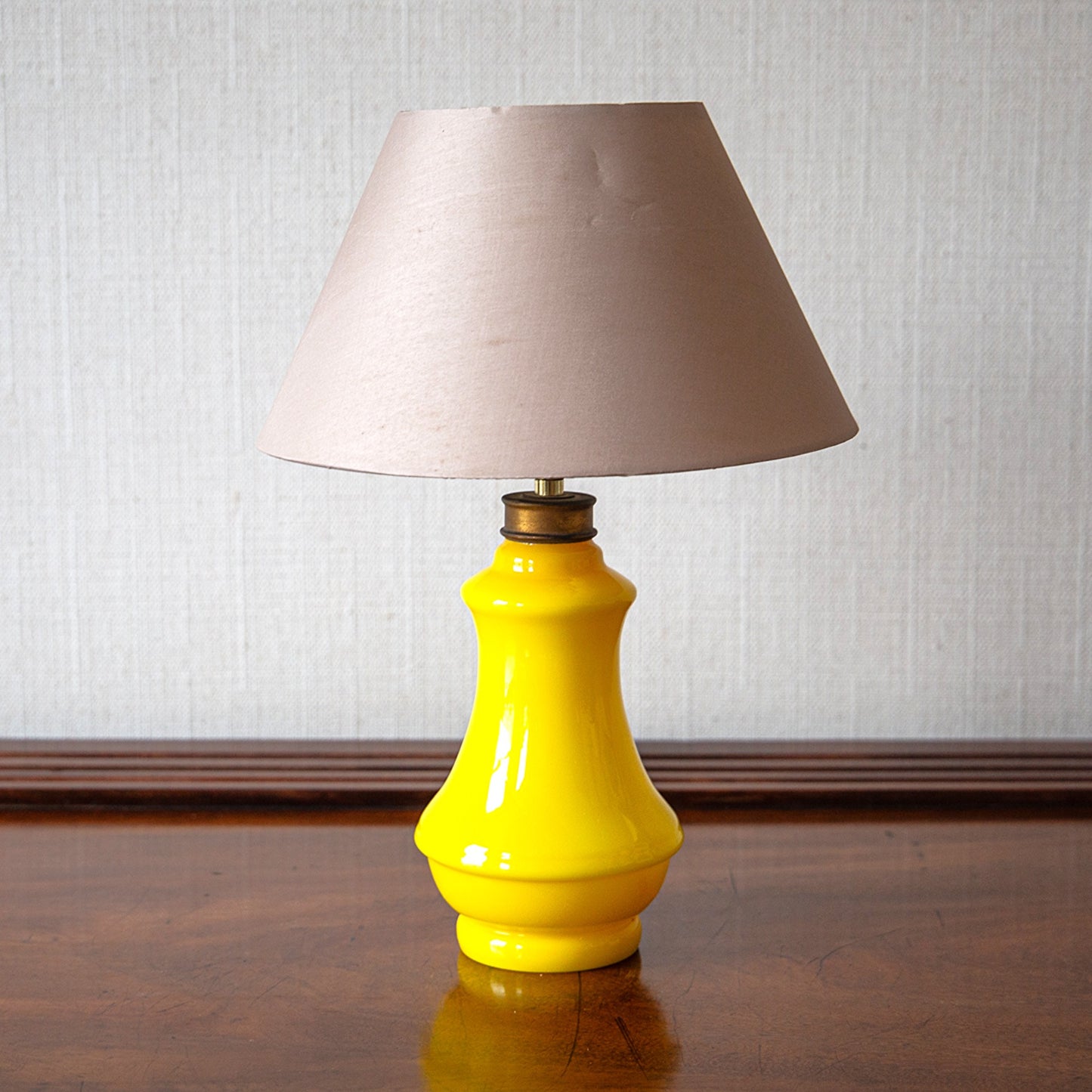 Small Yellow Glass Table Lamp